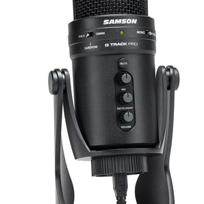 SAMSON G-Track Pro Studio USB Condenser Microphone Bundle with Interface & (2) Mackie Monitors