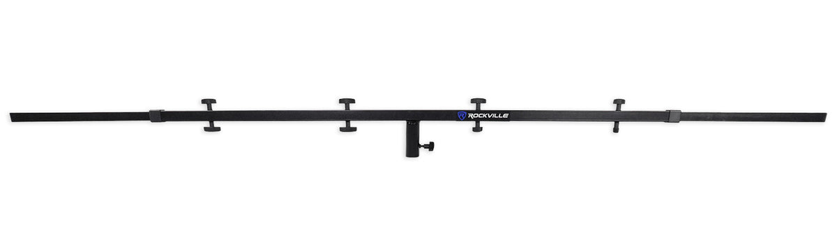 2) Rockville Tripod Black Pole-Mount Stands+Lighting Cross Bar+Scrim Cloth Cover