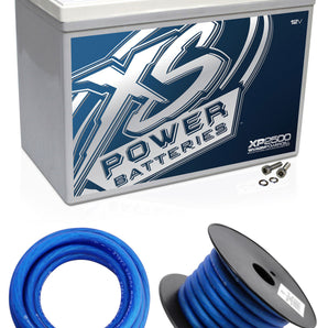 XS Power XP2500 2500 Watt Power Cell Car Audio Battery+Power+Ground Wires