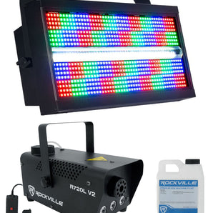 American DJ ADJ Jolt Panel FX2 RGBW SMD LED DMX Strobe/Wash Light + Fog Machine