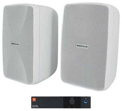 CSA 140Z Commercial 70V Amplifier + (2) White 4" Wall Mount Swivel Speakers