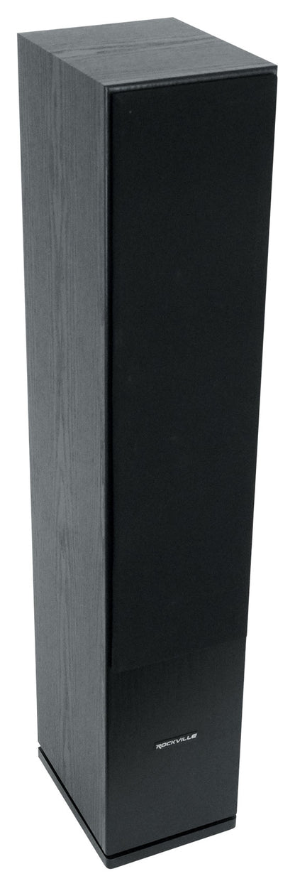 (2) Rockville Rocktower 64B Black Home Audio Tower Speakers+Bluetooth/Wifi Amp