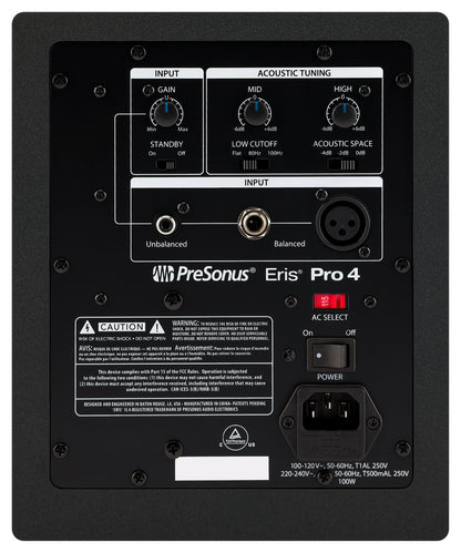 (2) Eris Pro 4 Powered 4" Coaxial 2-Way Studio Monitor Speakers