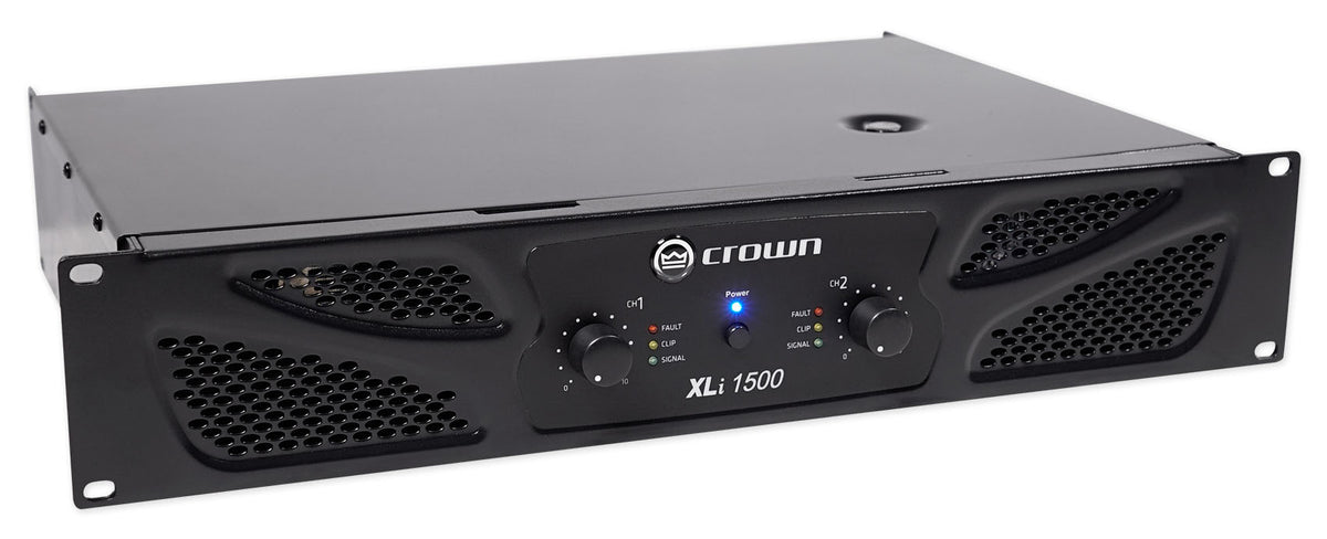 Crown XLi1500 Amplifier + (2) Rockville SPGN158 15in Speakers + Stands + Cables