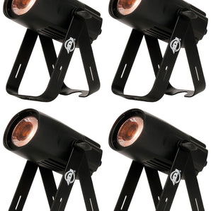 (4) American DJ ADJ SABER SPOT DTW Compact 15 Watt Warm White LED DMX Spotlights