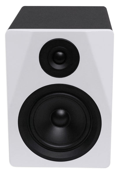 DPM5W White 2-Pack + RVSM5 White Stands Bundle