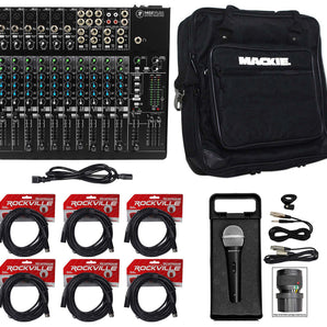 Mackie 1402VLZ4 14 Channel Compact Pro Studio Mixer+Travel Bag+(6) XLR Cables