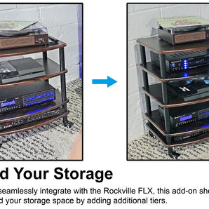 Rockville SHELF FOR FLX DARK WOOD Add-On Shelf + Tubes For FLX