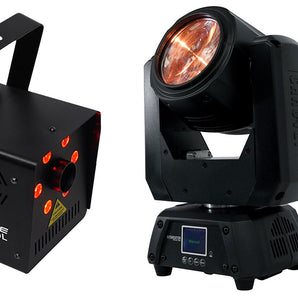 (2) Chauvet DJ Intimidator Beam Q60 60w RGBW LED Moving Head Lights + LED Fogger