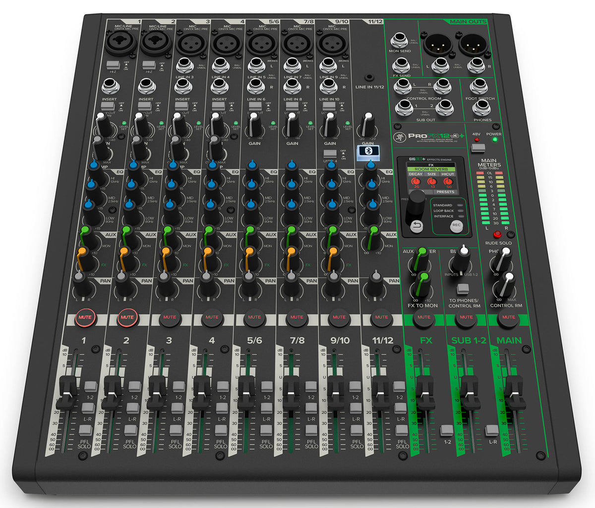 ProFX12v3+ 12-Channel Pro Effects Mixer w/USB + Power Strip