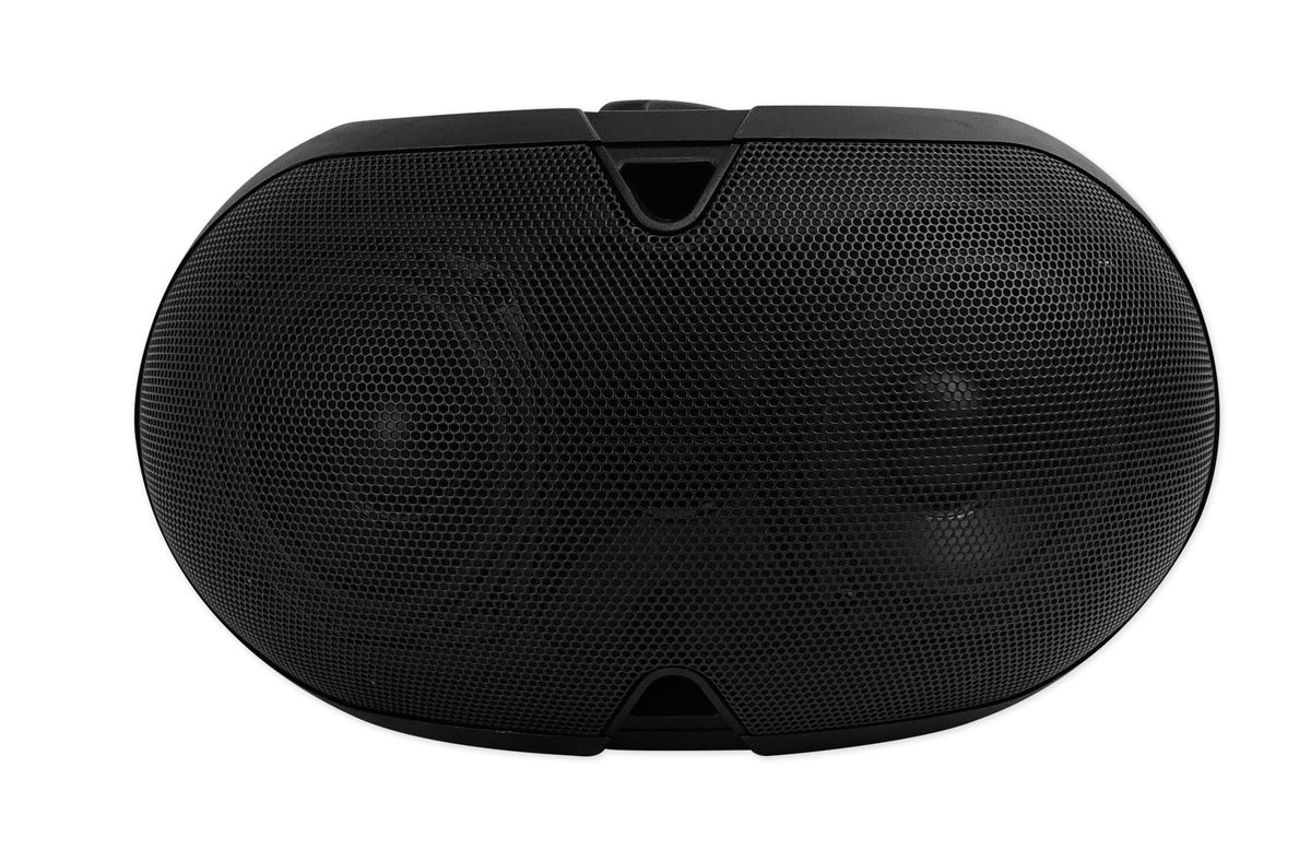 (8) 16 Ohm Dual 4" Black Outdoor Patio Speakers+Receiver+Controls