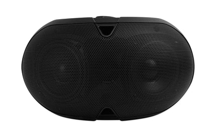 (8) 16 Ohm Dual 4" Black Outdoor Patio Speakers+Receiver+Controls