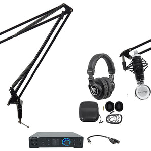 2-Person Podcast Podcasting Recording Kit w/Presonus Quantum HD2 Interface+Booms