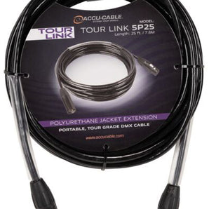 Accu-Cable TOUR LINK 5P25 25 Foot 5-Pin Male To Female DMX Lighting Cable ADJ