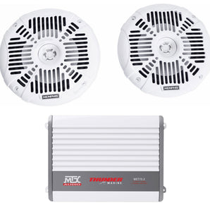 MTX WET75.2 200w 2-Ch. Marine Amplifier+(2) Memphis Audio 6.5" Speakers in White