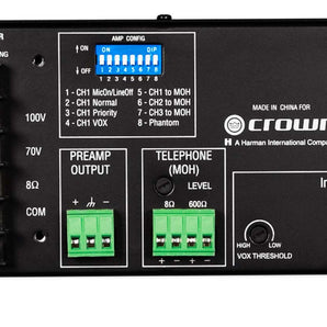 Crown 135MA Commercial/Restaurant 3 Input 35 Watt 70Volt/8 Ohm Mixer Amplifier