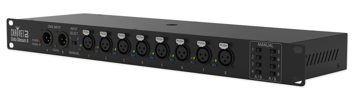 Data Stream 8 DMX Splitter To Distribute+Boost Signals + Backpack