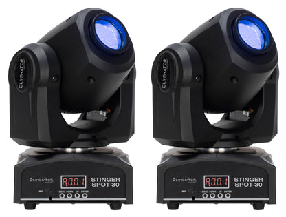 (2) Stinger Spot 30 White LED DMX Moving Head Lights