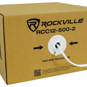 Rockville RCC12-500-2 CL2 Rated 12 AWG 500' CCA Speaker Wire In Wall Ceiling 70V