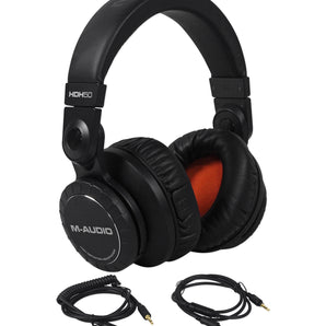 M-Audio HDH50 Studio/DJ Reference Headphones+Condenser Mic+(2) Free Headphones