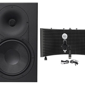 Mackie XR824 8" Powered Studio Monitor + Condenser Microphone + Isolation Shield