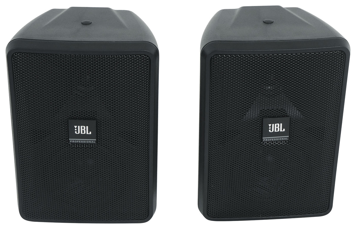 2 JBL Control 23-1 3" Indoor/Outdoor 70v Commercial Wall Mount Speakers in Black