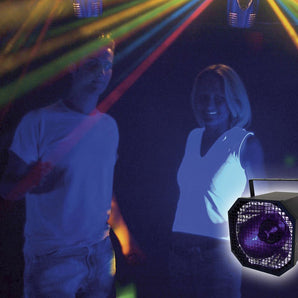 4 American DJ UV Canon 400 Watt Blacklight Light Fixtures+Rechargeable Light Bar