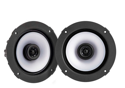 Pair Kicker 51KM614FL 6.5" Thin Mount 60w Marine Boat Speakers w/RGB LED KM614FL