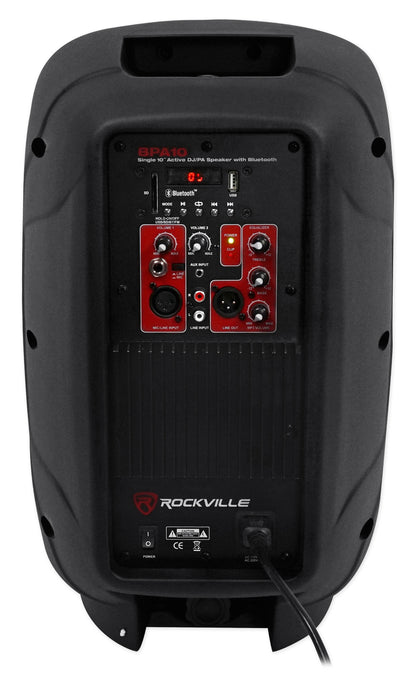 BPA10 10" Powered Active 400 Watt DJ PA Speaker w/Bluetooth + Slip Cover