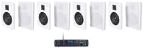 Rock Zone 8 Ch. Multi Room Home Receiver+(8) White Slim Wall Speakers
