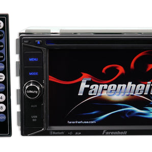 Farenheit TI-623B 2 Din In-Dash 6.2" Car Monitor DVD/SD/USB Bluetooth Receiver