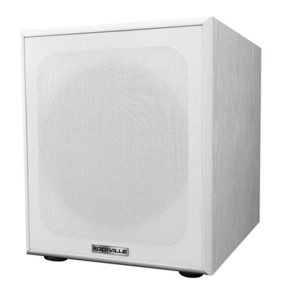 (2) Rockville Rocktower 64B White Home Tower Speakers+Bluetooth/Wifi Amp+Sub
