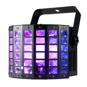 American DJ MINI DEKKER RGBW LED DMX Multi-Beam Derby/Strobe Effect Light+Cable