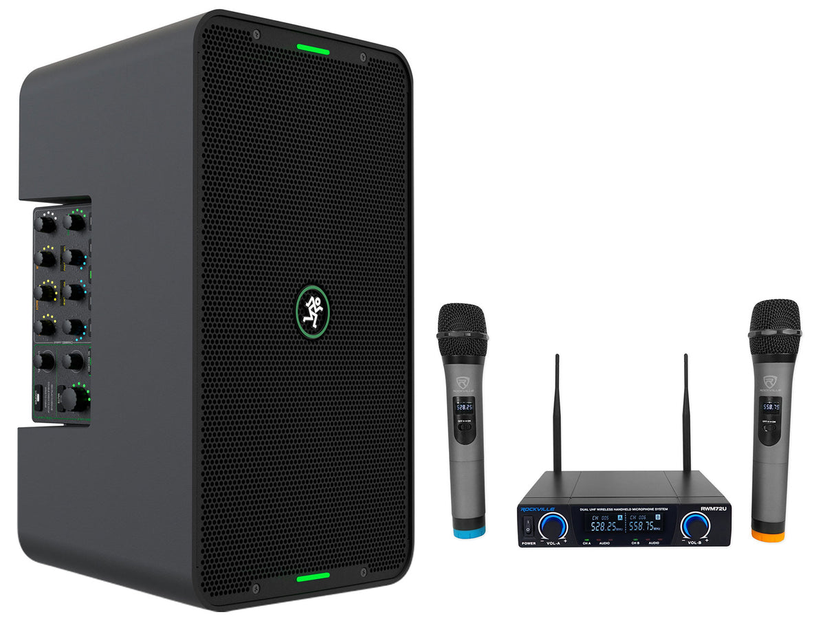 ShowBox Rechargeable 8" DJ PA Bluetooth Speaker With Mixer & Dual Wireless Mics
