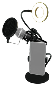 Conference Room/Work From Home/Office Mic + Phone Holder w/Light