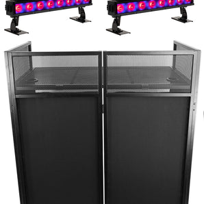 2) American DJ ADJ ElectraPix Bar 8 Wireless DMX RGBAL+UV Wash Light Bars+Facade