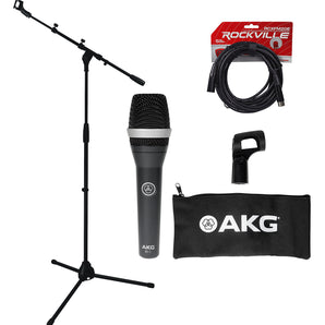 AKG D5 C Professional Dynamic Cardioid Microphone D5C+Mic Stand w/Boom+XLR Cable