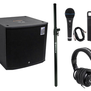 PRESONUS ULT18 2000w 18" Active Subwoofer+Headphones+Microphone+Case+Cable+Pole