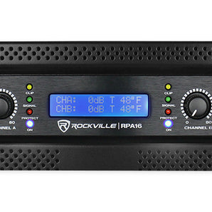 Rockville RPA16 10000 Watt Peak / 3000w RMS 2 Channel Power Amplifier Pro/DJ Amp