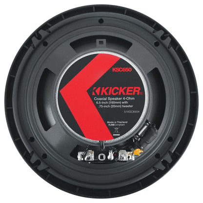 Pair Kicker 51KSC6504 6.5" 100 Watt RMS Car Audio Speakers KSC6504 KSC650