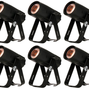 (6) American DJ ADJ SABER SPOT DTW Compact 15 Watt Warm White LED DMX Spotlights