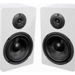 2) Rockville RockShelf 64W 400w White 6.5" Home Theater Bookshelf Speakers/4 Ohm