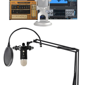 Blue Yeti Pro Studio USB Recording Microphone+Boom Arm+Shockmount+Pop Filter