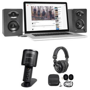 Beyerdynamic FOX USB Podcast Podcasting Microphone Mic+Stand+Headphones+Monitors