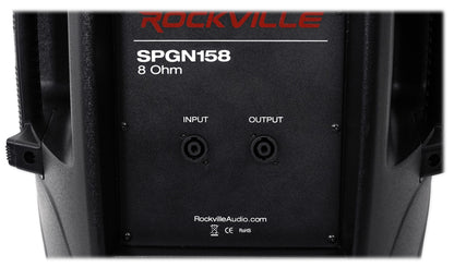 Crown XLi1500 Amplifier + (2) Rockville SPGN158 15in Speakers + Stands + Cables