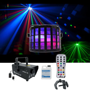 Chauvet DJ Mini Kinta IRC RGBW Derby Club Stage Effect Light+Fogger+Remote