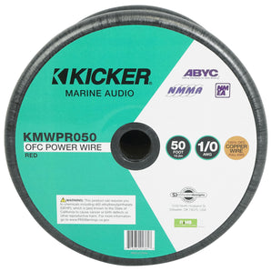 KICKER 47KMWPR050 Full-Spec OFC 50 ft. 1/0 AWG Marine Power Wire in Red KMWPR050