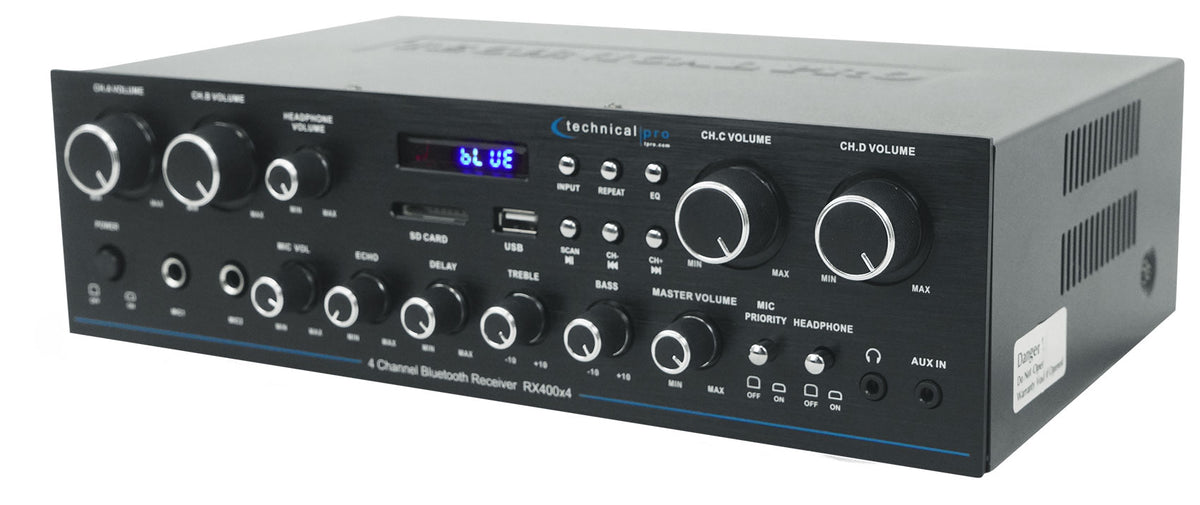 RX400X4 4-Channel 8-Speaker Bluetooth Home Receiver