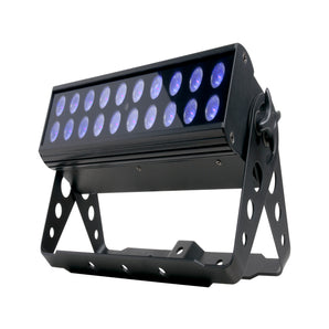 (2) American DJ UV LED BAR20 IR DMX Ultraviolet Bar Wash Blacklights with Remote