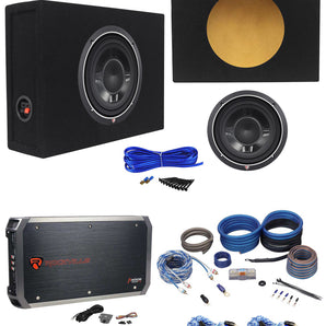 Rockford Fosgate P3SD4-10 10" 600 Watt Car Subwoofer+Slim Box+5-Ch. Amp+Wire Kit